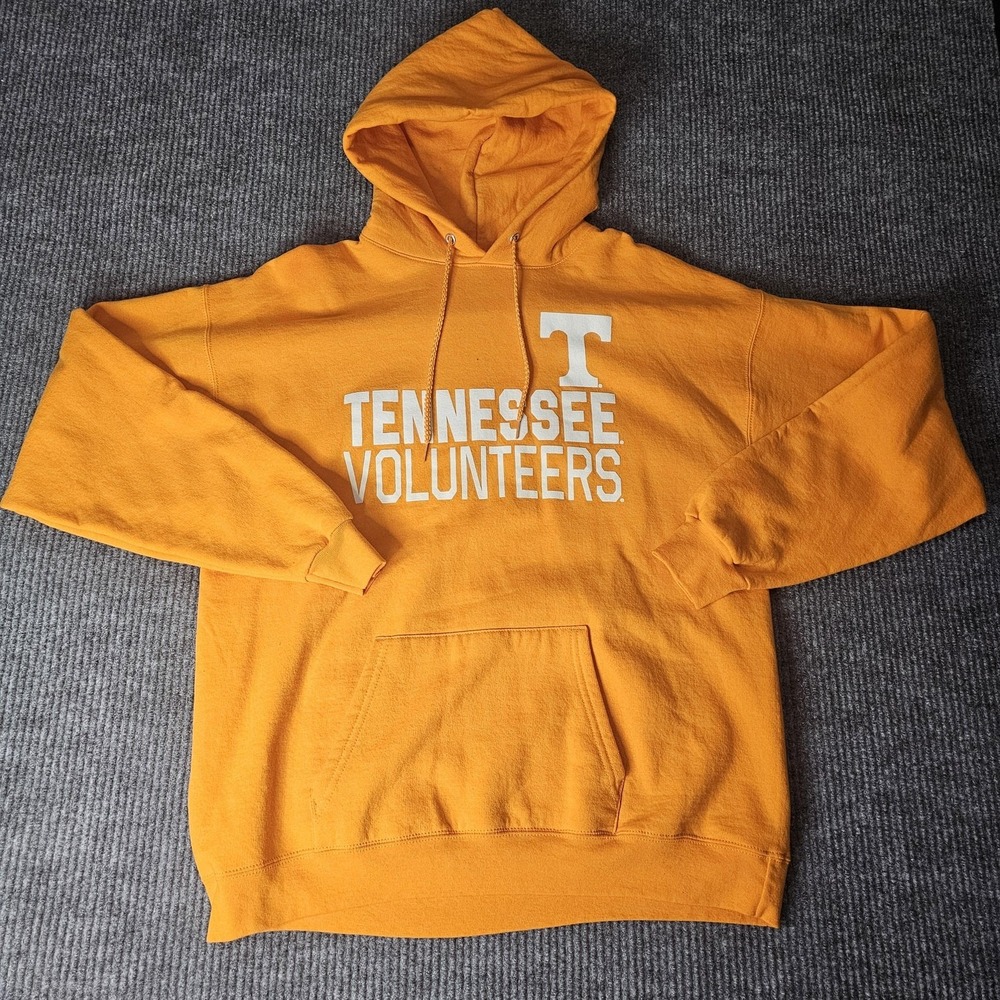 Tennessee Volunteers Sweatshirt Mens Large Orange NCAA Football Hoodie Hanes